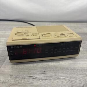 🔥Vintage Sony ICF-C3W Alarm Clock Radio FM/AM Digital Wood Grain Dream Machine
